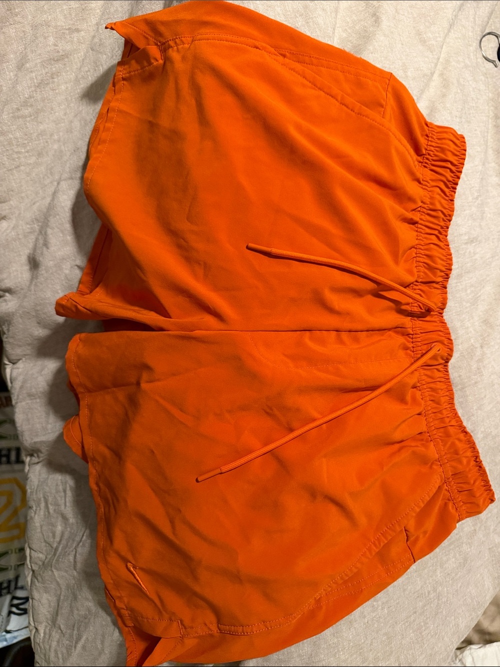 Nike Orange Athletic Drawstring Shorts